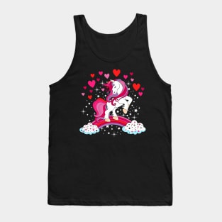 Unicorn Valentines day shirt toddler Girl Love Heart Rainbow Tank Top